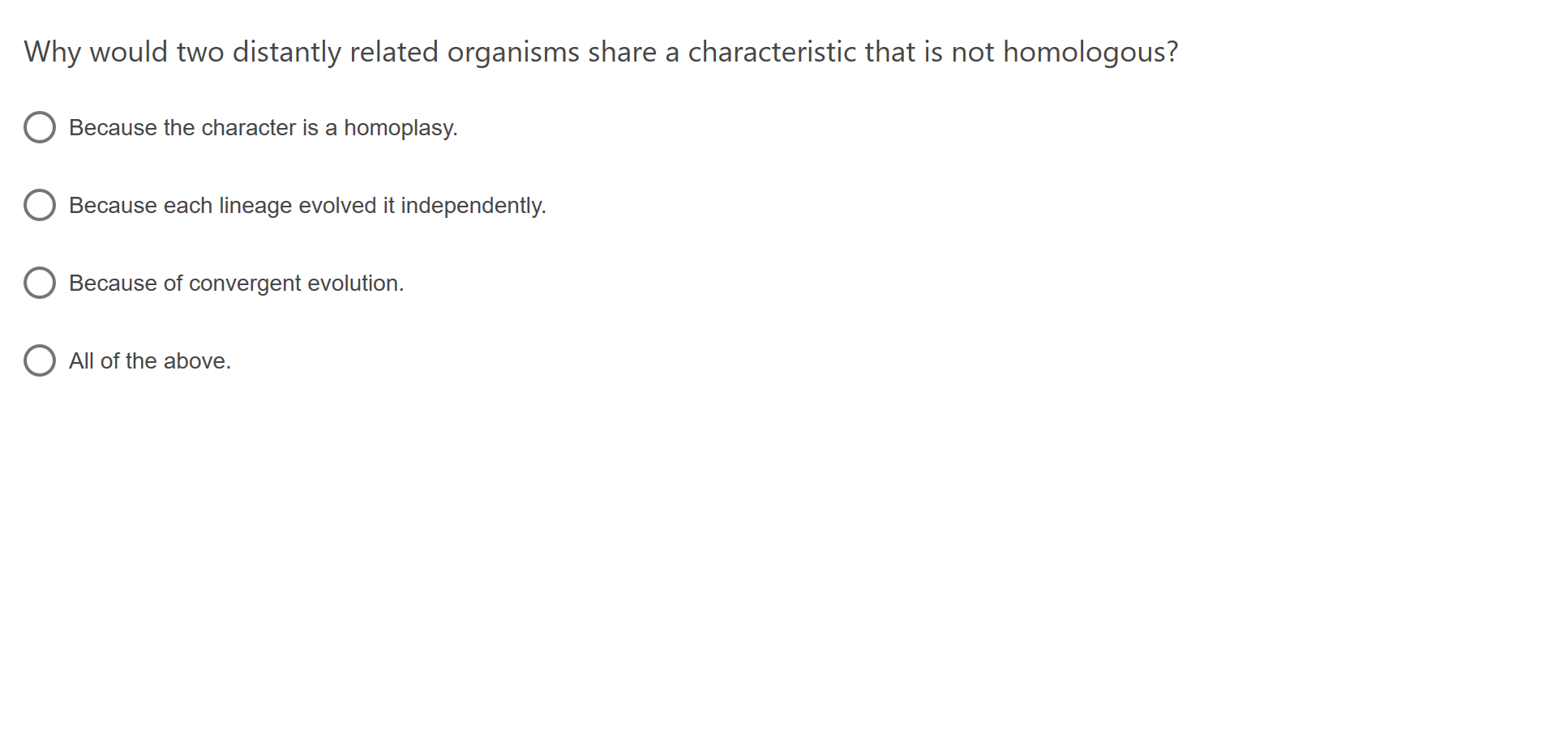 Solved Why would two distantly related organisms share a | Chegg.com