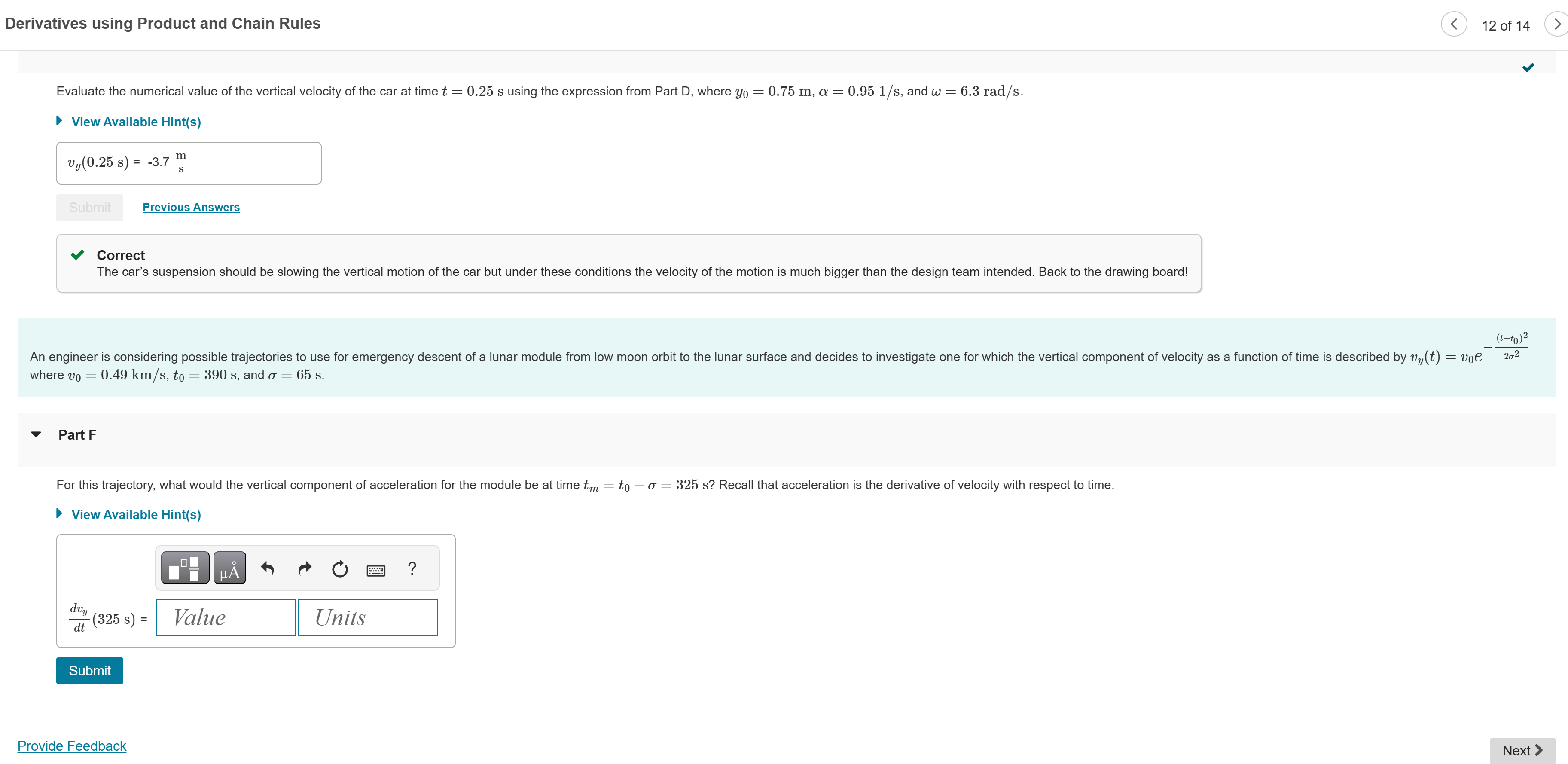 Solved Evaluate the numerical value of the vertical velocity