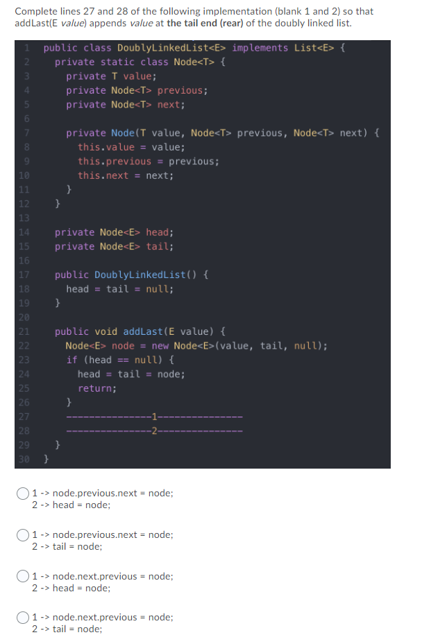 Solved Complete lines 27 and 28 of the following | Chegg.com