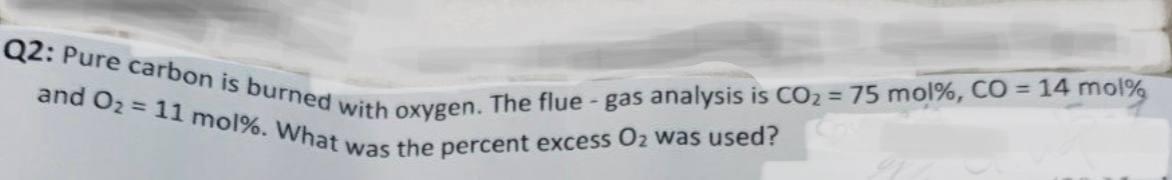 Solved Q2: Pure carbon is burned with oxygen. The flue - gas | Chegg.com