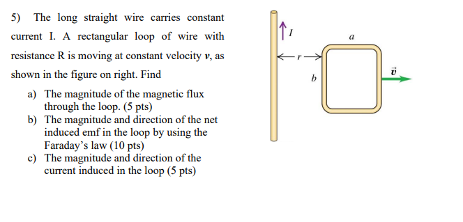 Solved Kr B 5 The Long Straight Wire Carries Constant 1170