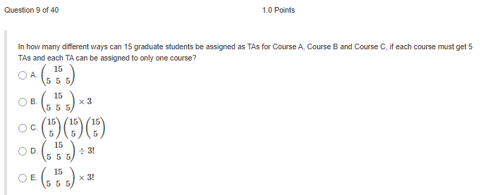 Solved Question 9 of 40 1.0 Points In how many different | Chegg.com