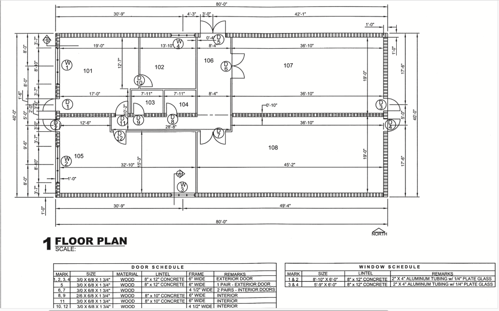 Determine the door and hardware requirements for the | Chegg.com