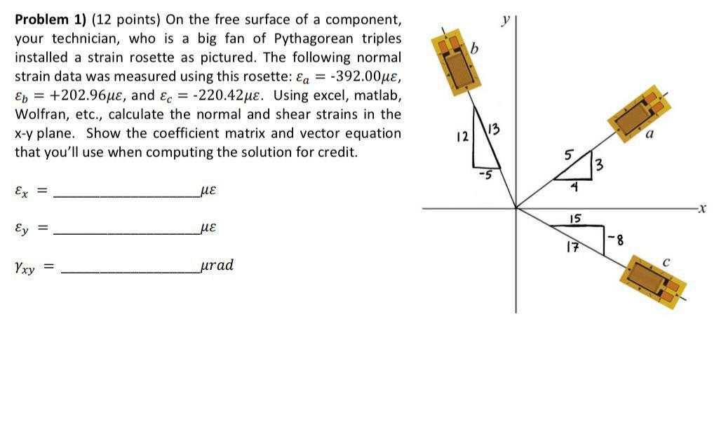 Solved B Problem 1) (12 Points) On The Free Surface Of A | Chegg.com