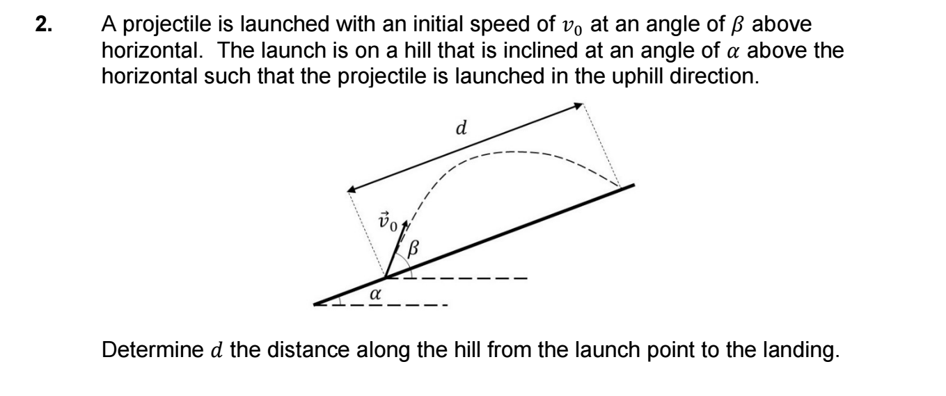 Solved A projectile is launched with an initial speed of 𝑣଴ | Chegg.com