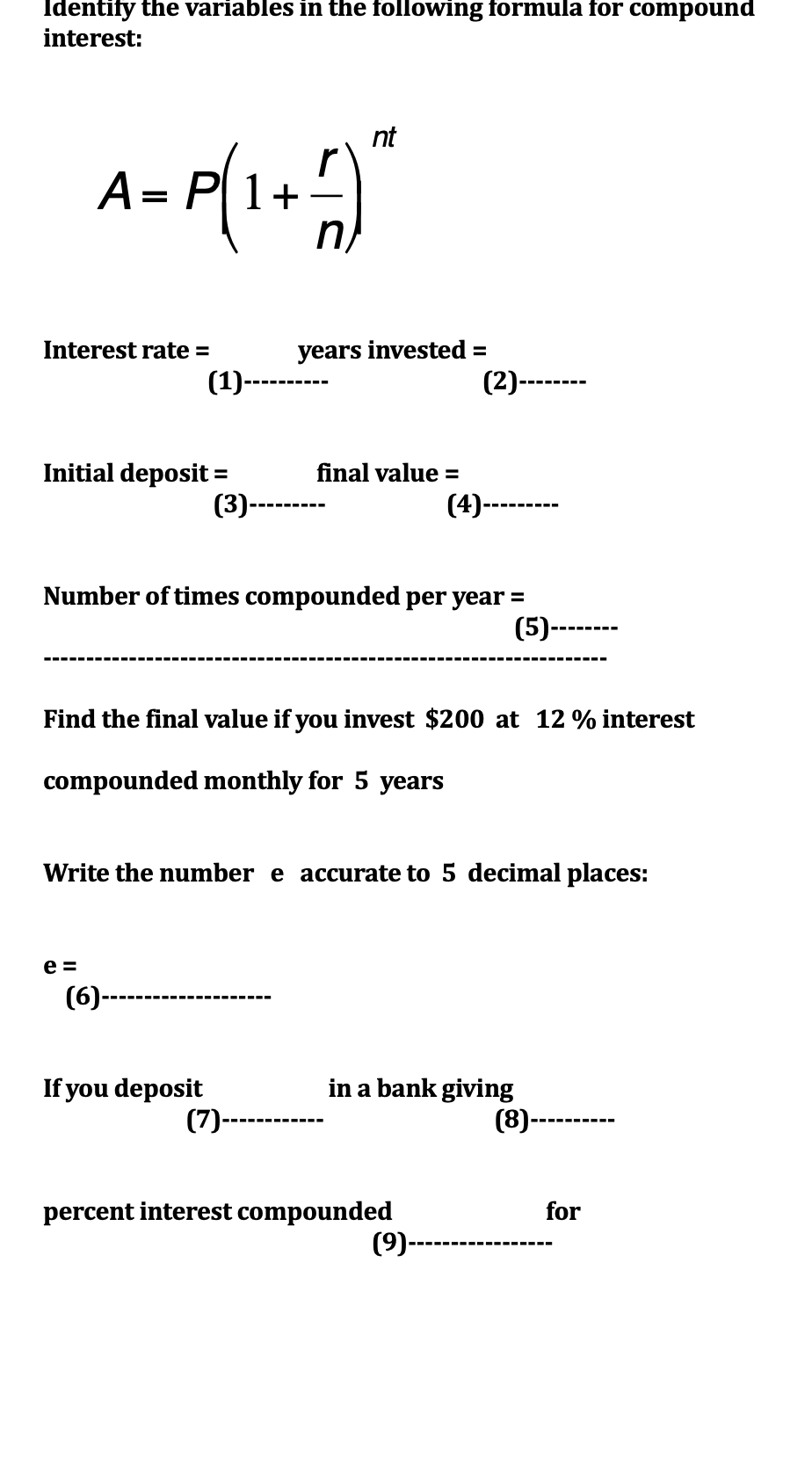 Solved Identify the variables in the following formula for | Chegg.com