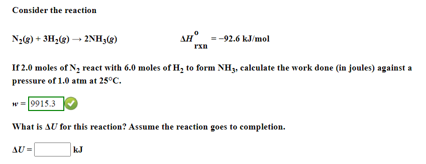 Solved Consider The Reaction N2g 3h2g → 2nh3g 0045