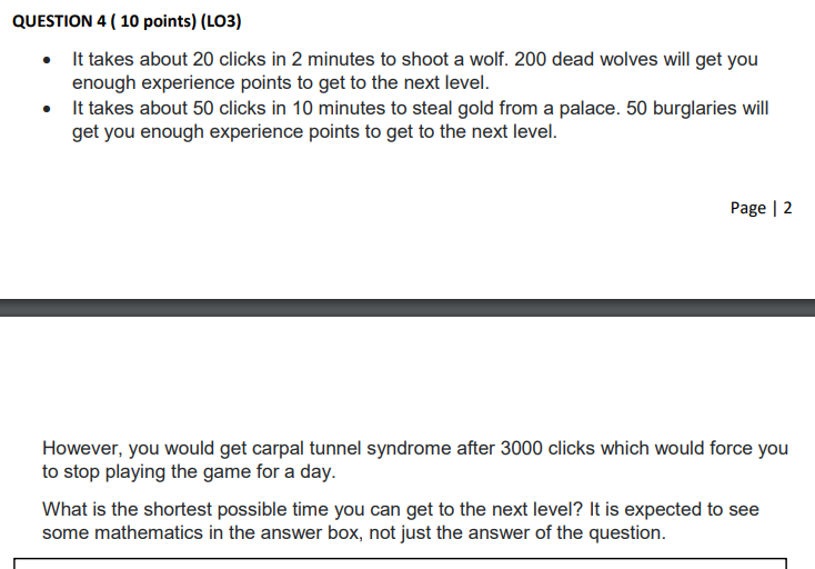 Solved QUESTION 4 ( 10 points) (LO3) - It takes about 20 | Chegg.com