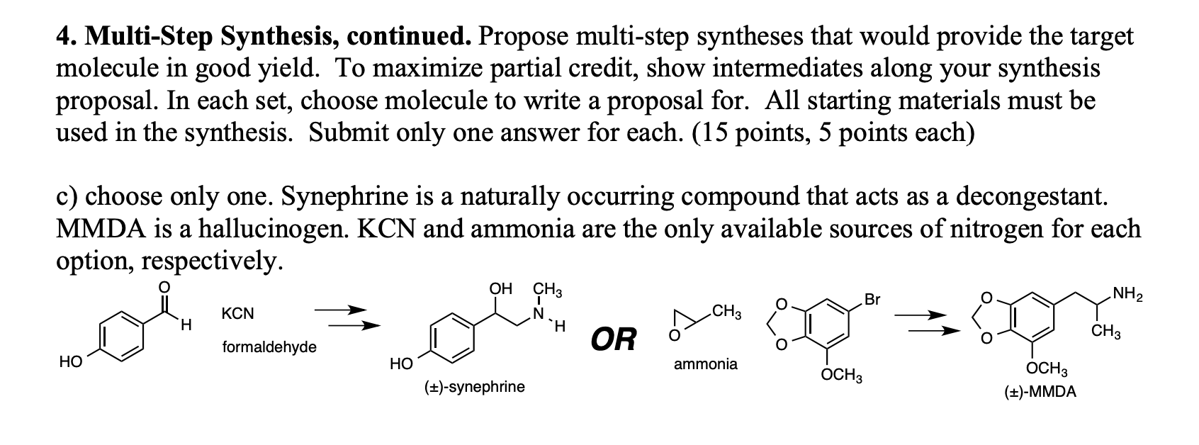 Solved 4. Multi-Step Synthesis, Continued. Propose | Chegg.com