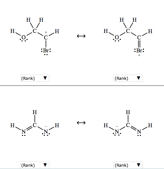 Solved Rank the resonance structures in each row of the | Chegg.com