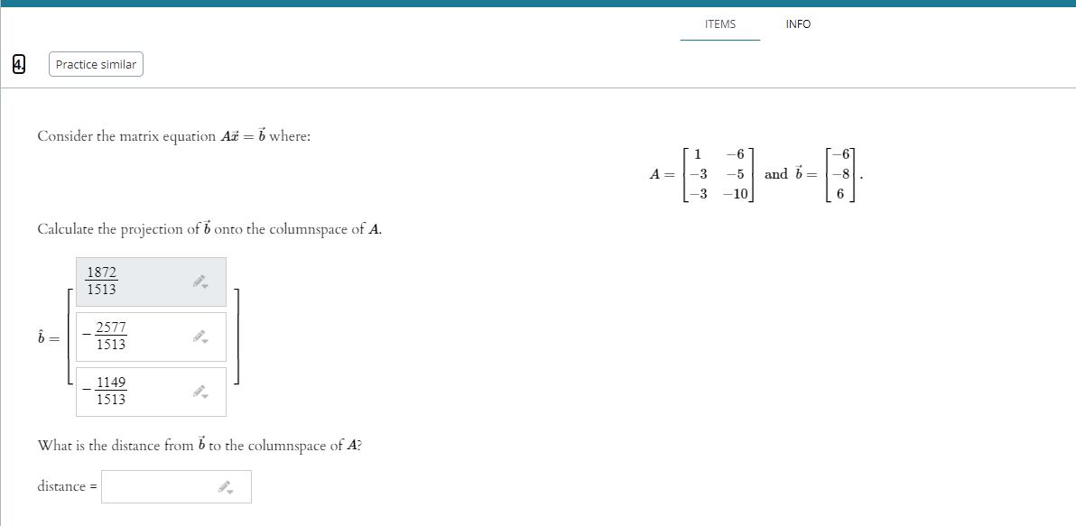 Solved Items Info Practice Similar Consider The Matrix 3049