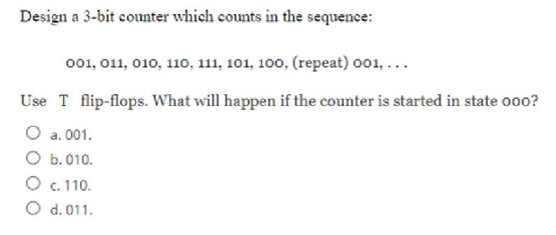 Solved Design A 3-bit Counter Which Counts In The | Chegg.com