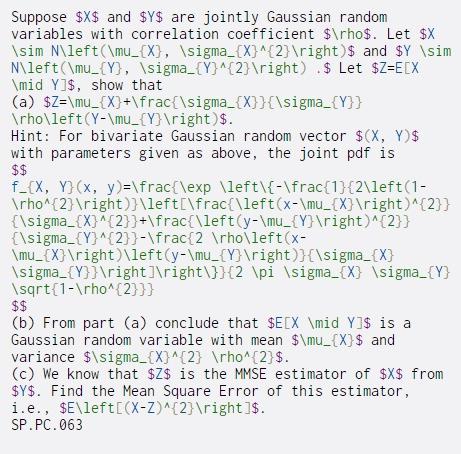 Solved Suppose $X$ and $y$ are jointly Gaussian random | Chegg.com