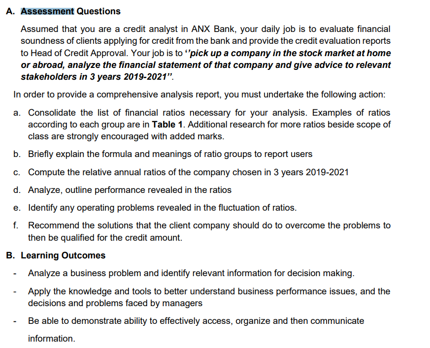 Assumed that you are a credit analyst in ANX Bank, | Chegg.com