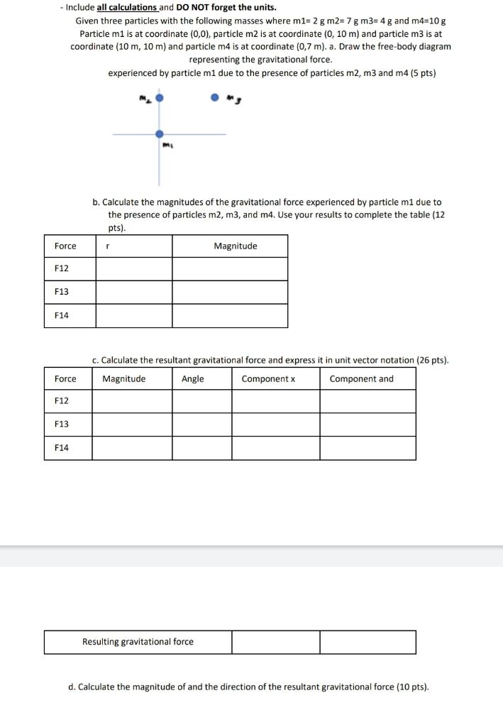 Solved - Include all calculations and DO NOT forget the | Chegg.com