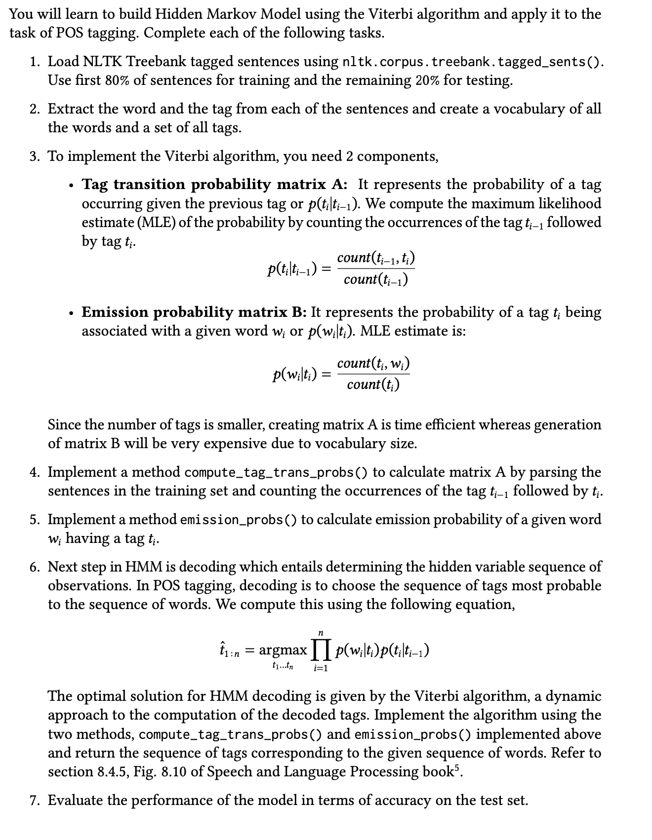 Solved You Will Learn To Build Hidden Markov Model Using The | Chegg.com