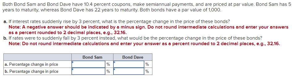 Solved Both Bond Sam and Bond Dave have 10.4 percent | Chegg.com