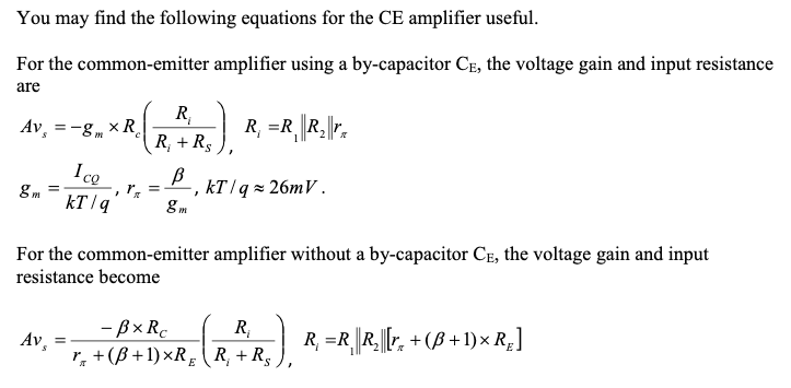 Let VCC = 12 V, CB = 10 μF, CL = 10 μF, CE = 100 μF, | Chegg.com