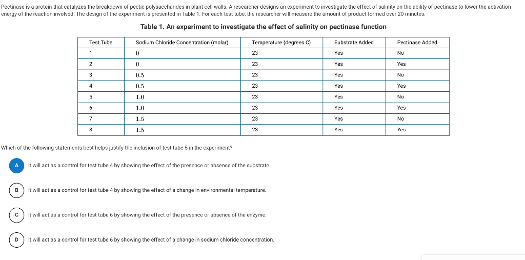 Pectinase is a protein that catalyzes the breakdown