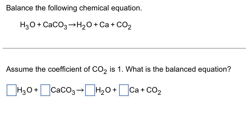 Solved Balance The Following Chemical Equation. | Chegg.com