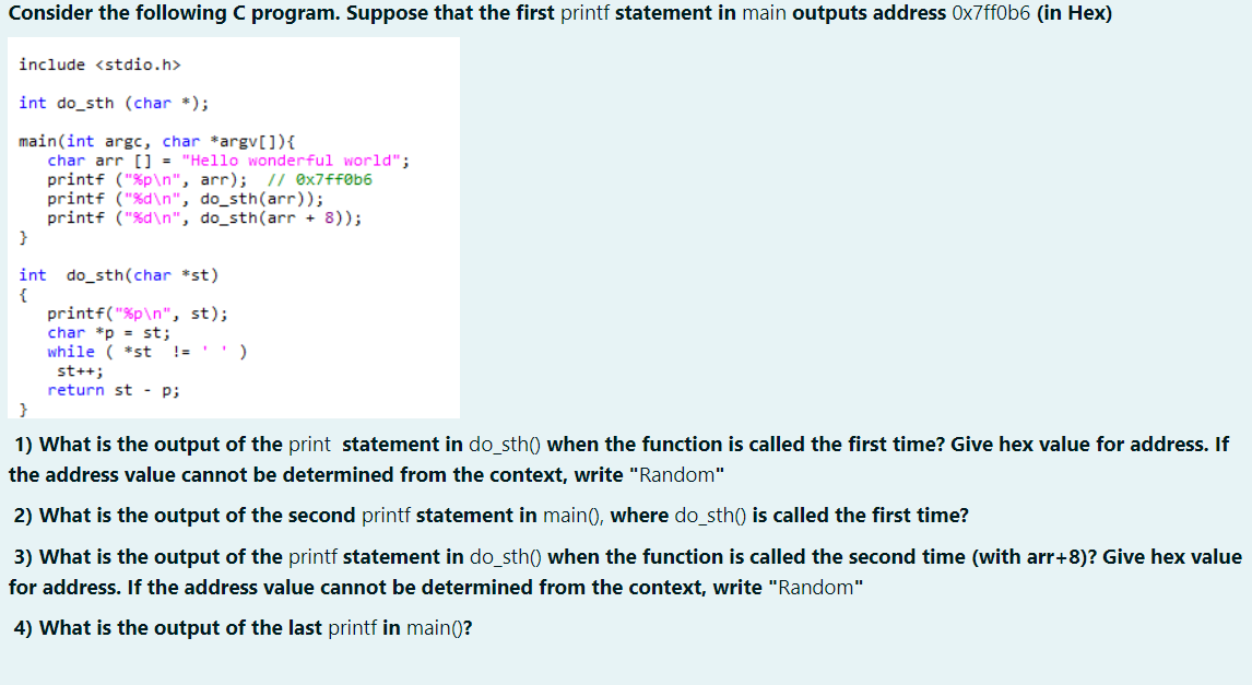 Solved Consider the following program. Suppose that the | Chegg.com