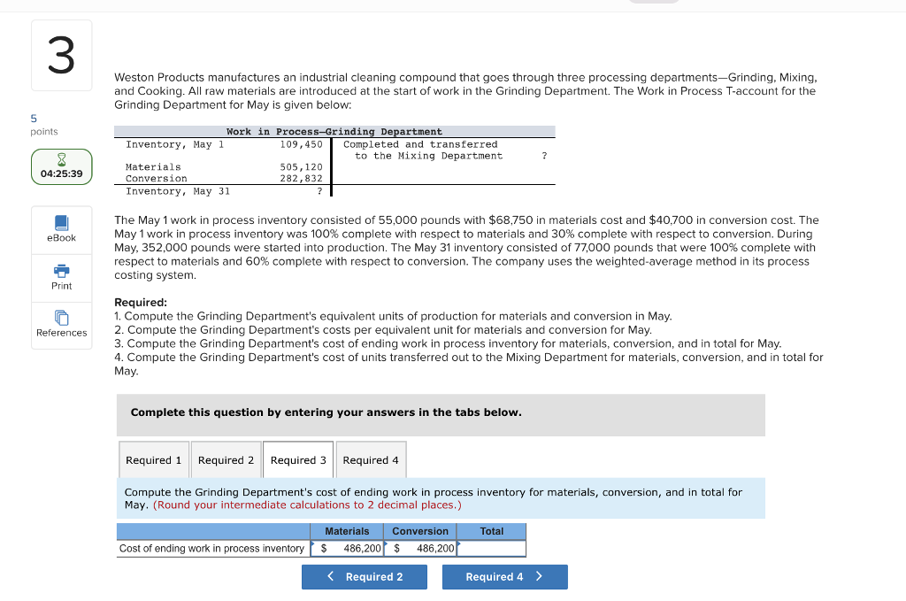 Solved 3 Weston Products manufactures an industrial cleaning