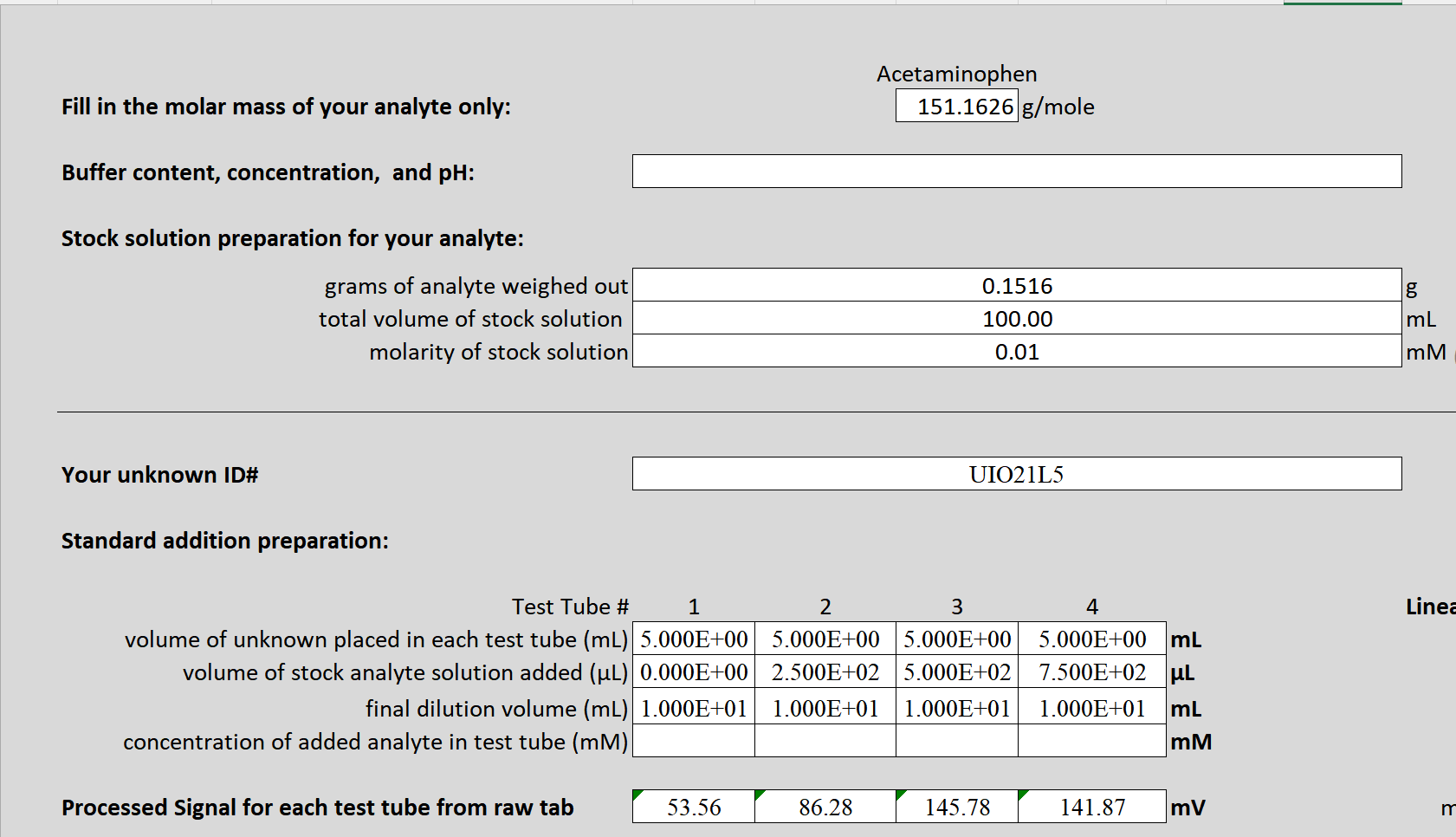 Solved how to calculate the concentration of added analyte