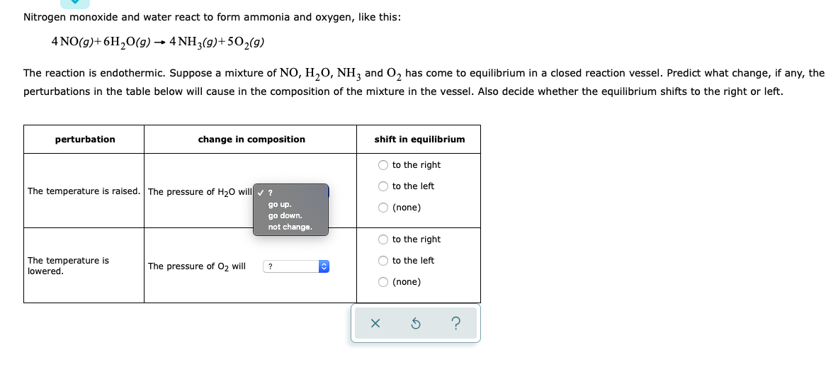 Solved Nitrogen monoxide and water react to form ammonia and