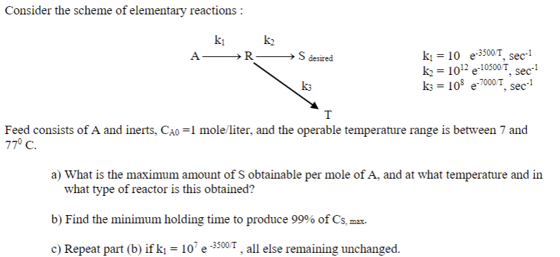 Solved Consider the scheme of elementary reactions : | Chegg.com