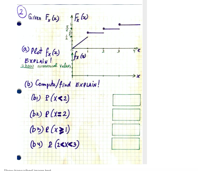 Solved 2 G 个 (a) Plot fx (x) पार w EXPLAIN! show numerical | Chegg.com