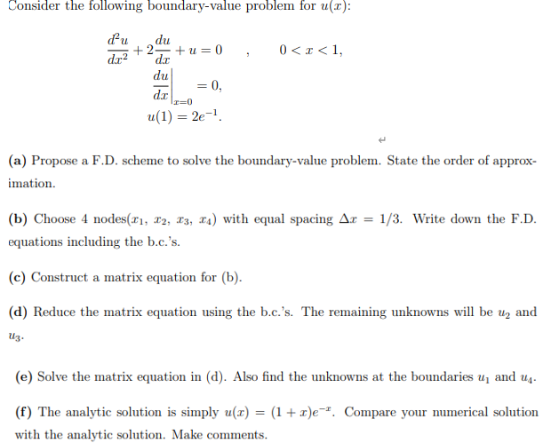 Solved Consider the following boundary-value problem for | Chegg.com