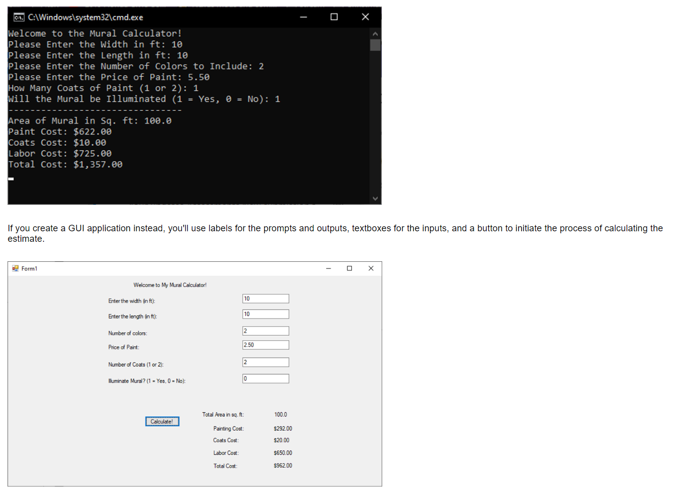 Create an interactive Windows Console (Chapter 2 ) or | Chegg.com