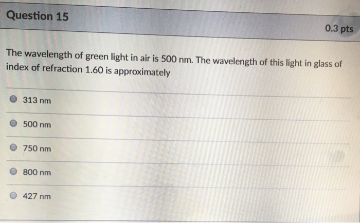 wavelength of green light in air