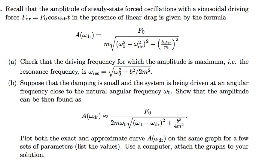 Oscillation Amplitude Equation at Robert Miller blog