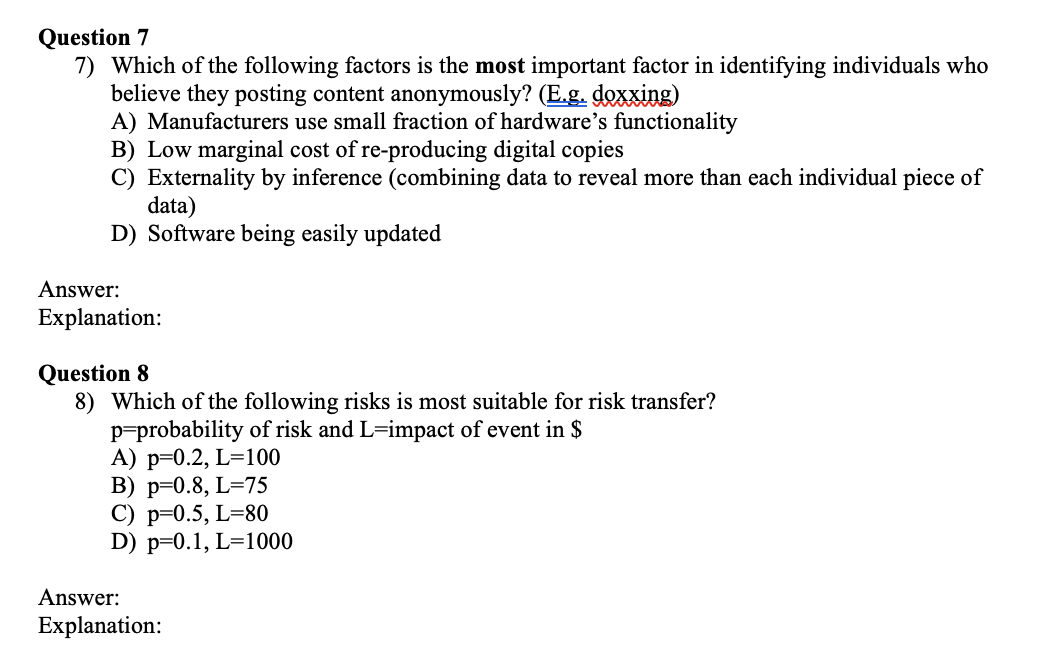 Solved Question 7 7) Which of the following factors is the | Chegg.com