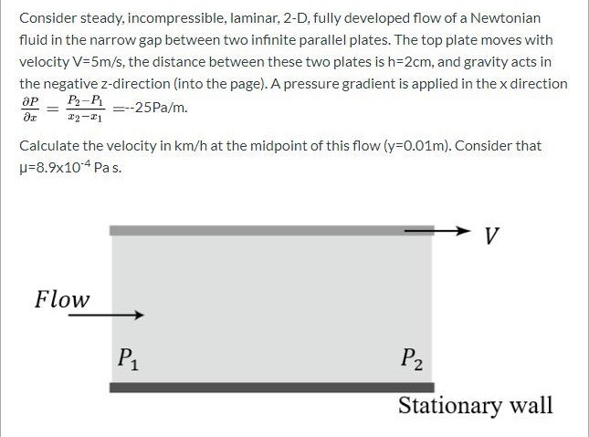 Solved Consider Steady, Incompressible, Laminar, 2-D, Fully | Chegg.com