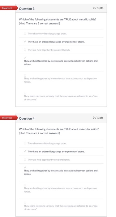 Solved 0/1 pts Question 3 Which of the following statements | Chegg.com