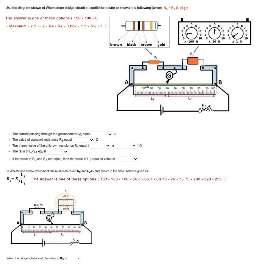 Solved Use the diagram shown of Wheatstone bridge circuit at | Chegg.com