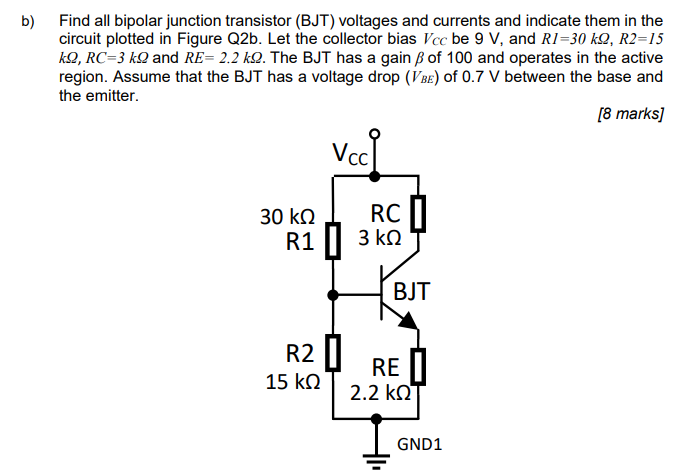 Solved b) Find all bipolar junction transistor (BJT) | Chegg.com