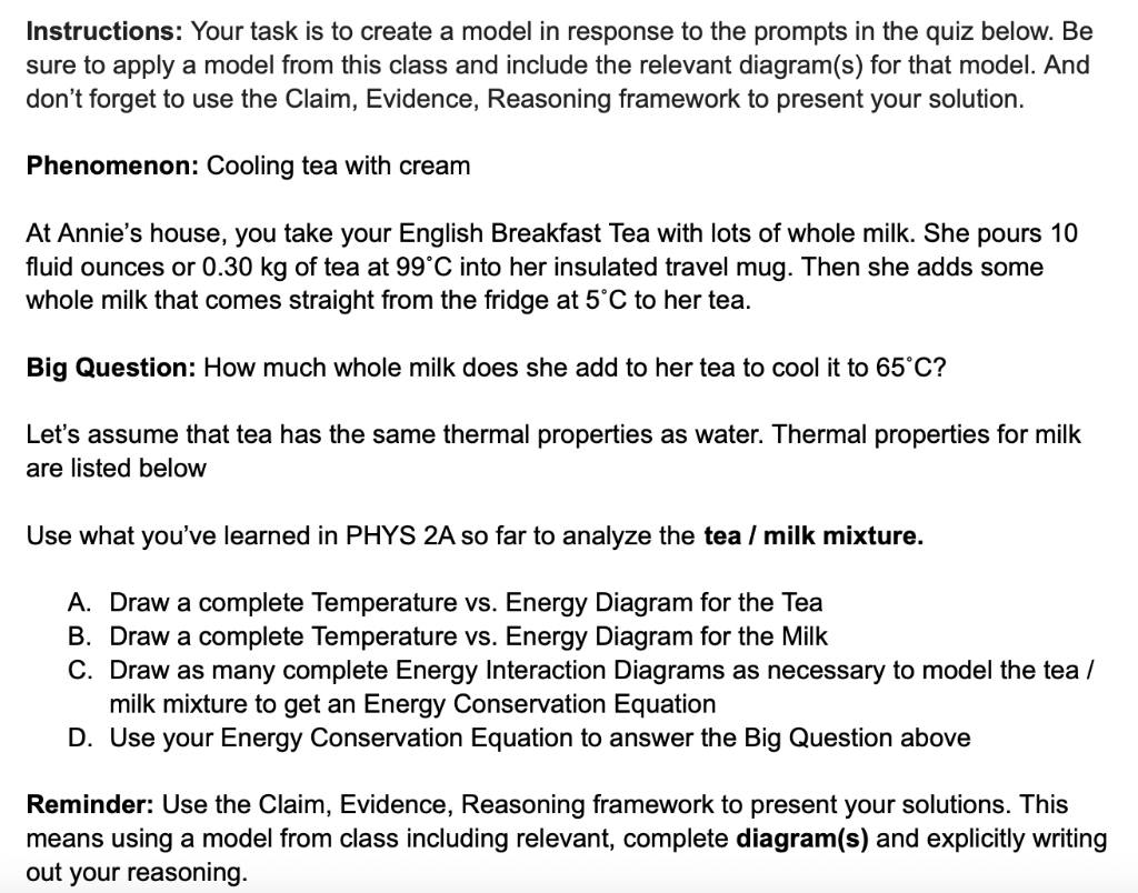 Solved Instructions: Your task is to create a model in | Chegg.com