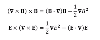 Solved (∇×B)×B=(B⋅∇)B−21∇B2E×(∇×E)=21∇E2−(E⋅∇)E | Chegg.com