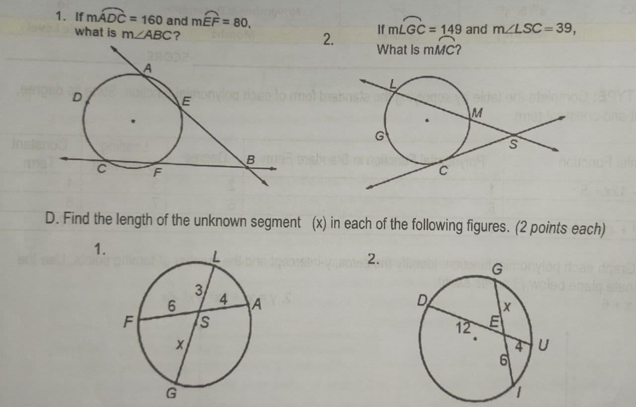 Solved 1 If Madc 160 And Mef 80 What Is Mzabc 2 I Chegg Com