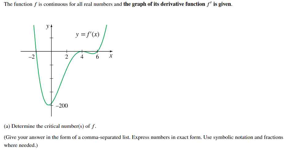 Solved Determine the critical number(s) ﻿of f. | Chegg.com