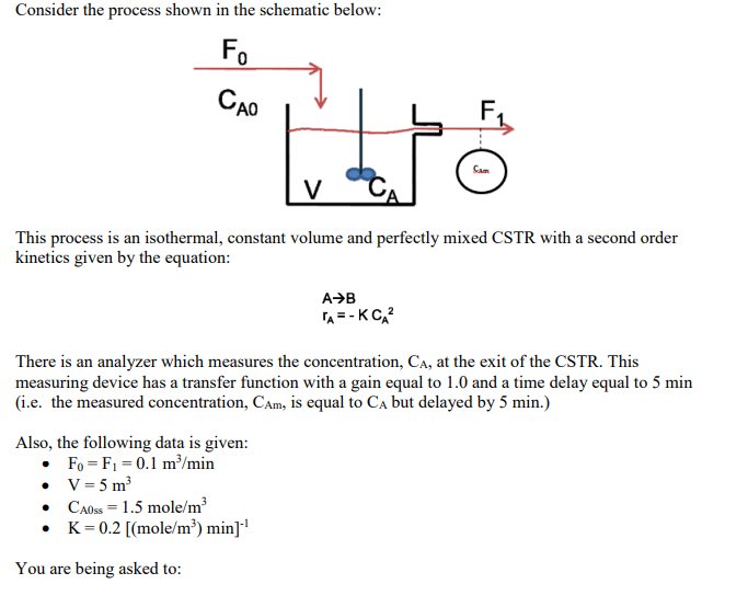 Solved Consider the process shown in the schematic below: v | Chegg.com