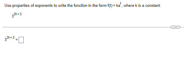 Solved Use properties of exponents to write the function in | Chegg.com