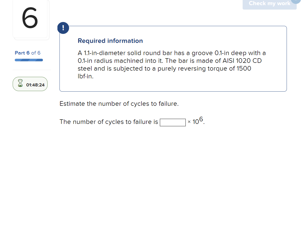 Required information A 1.1-in-diameter solid round | Chegg.com