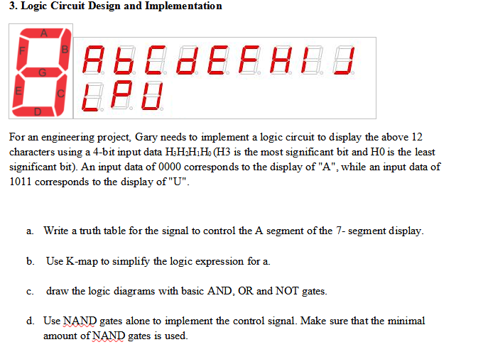 Solved Logic Circuit Design And Implementation A Chegg Com