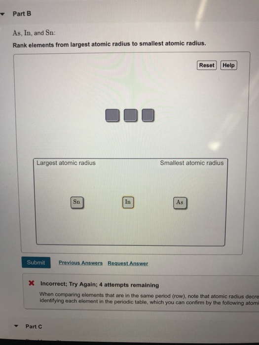 Solved Part B As In and Sn Rank elements from largest Chegg