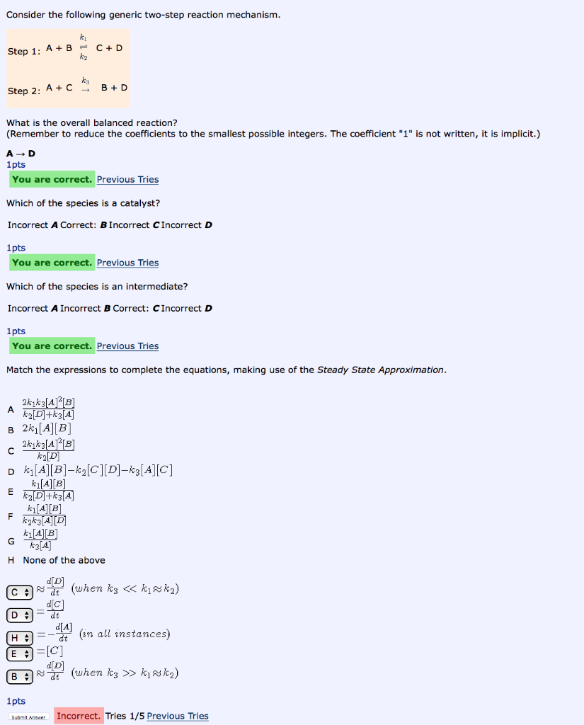Solved Consider the following generic two-step reaction | Chegg.com