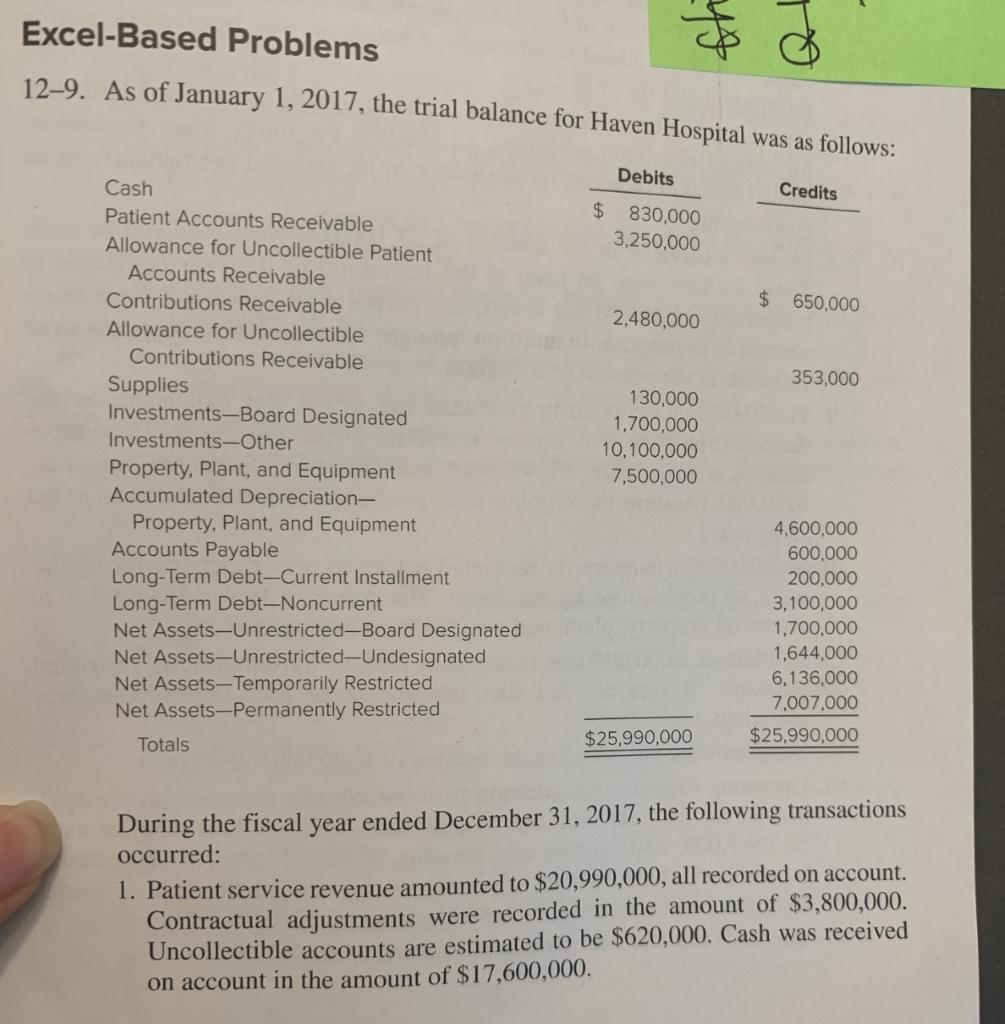 SOLVED EXCEL BASED PROBLEMS 12 9 AS OF JANUARY 1 2020 THE visual data 3